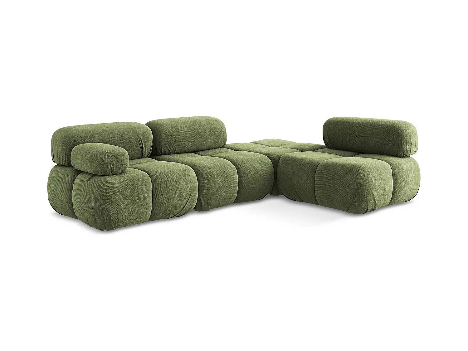 3-Sitzer Modulares Ecksofa - Ecke Rechts - Chenille - Grün - LOKUA