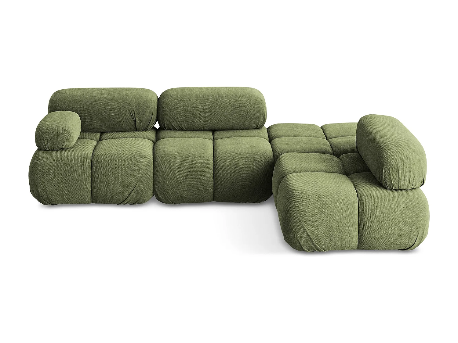 Modulaire hoekbank rechts van groente chenille stof - LOKUA