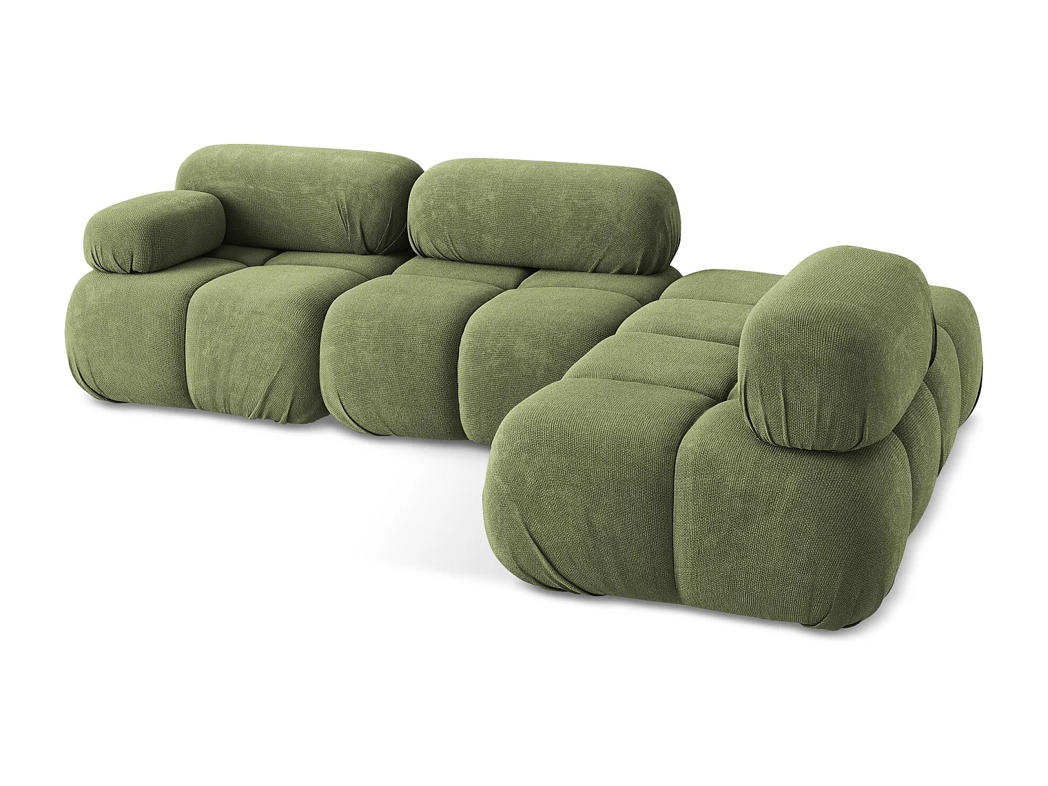 Modulaire hoekbank rechts van groente chenille stof - LOKUA