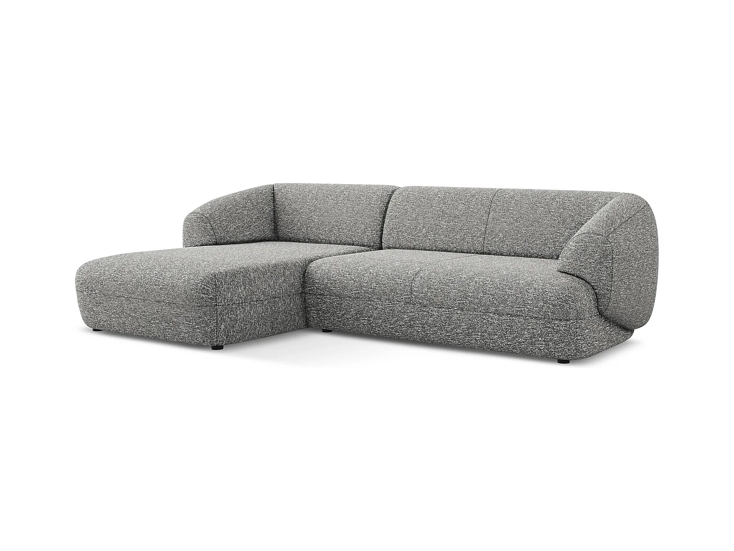 Canapé d'angle 3 places modulaire gauche en Strukturstoff - gris clair - MOANA