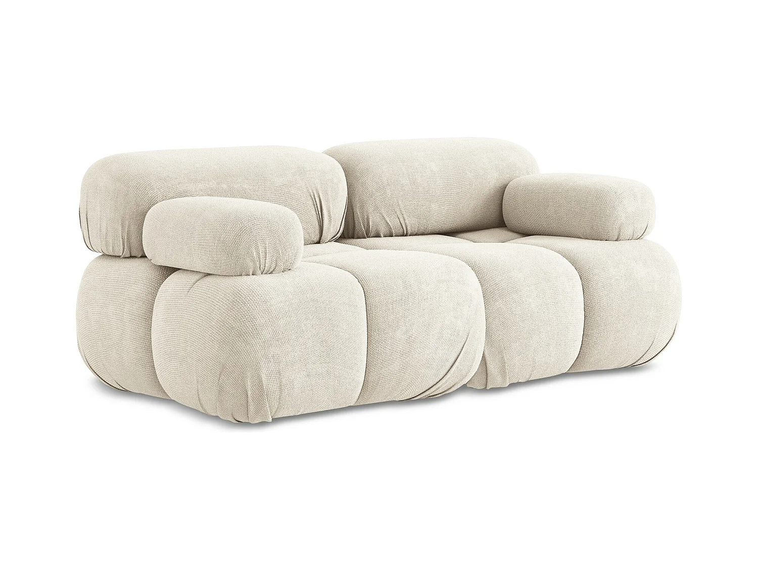 Canapé modulable 2 places en Chenille - beige clair - LOKUA