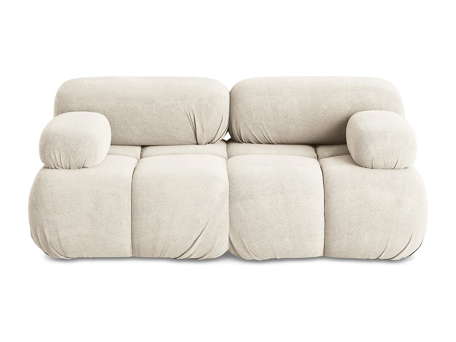 Tweezits modulaire bank van lichtbeige chenille stof - LOKUA