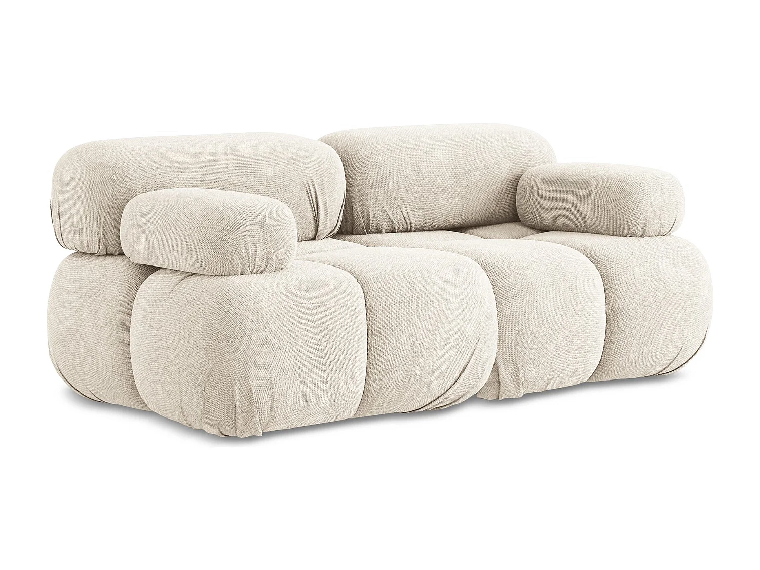 2-Sitzer Sofa - - Chenille - Hell beige - LOKUA
