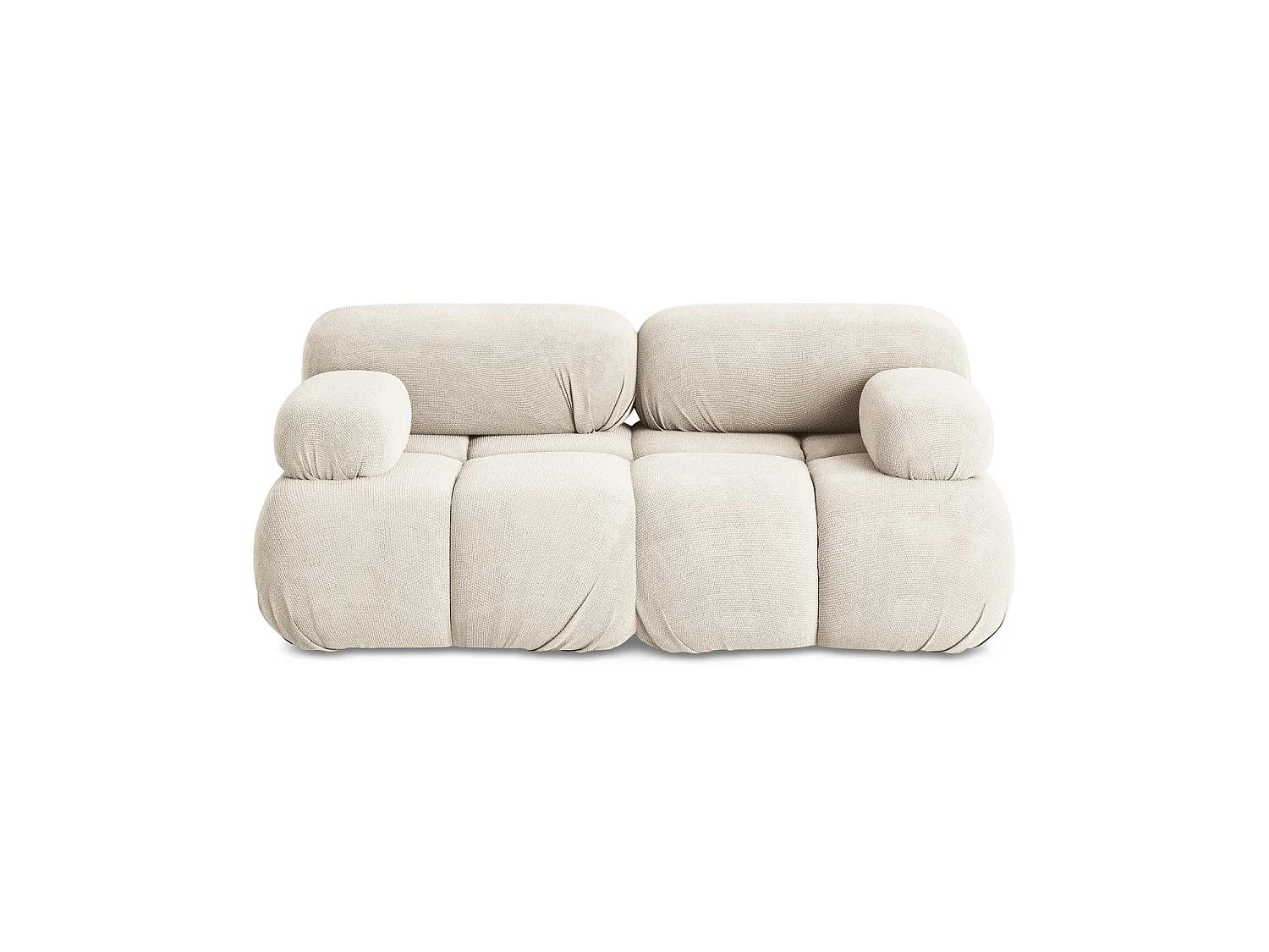 Modułowa sofa 2-osobowa - z tkaniny szenilowej - jasny beż - SANREMO