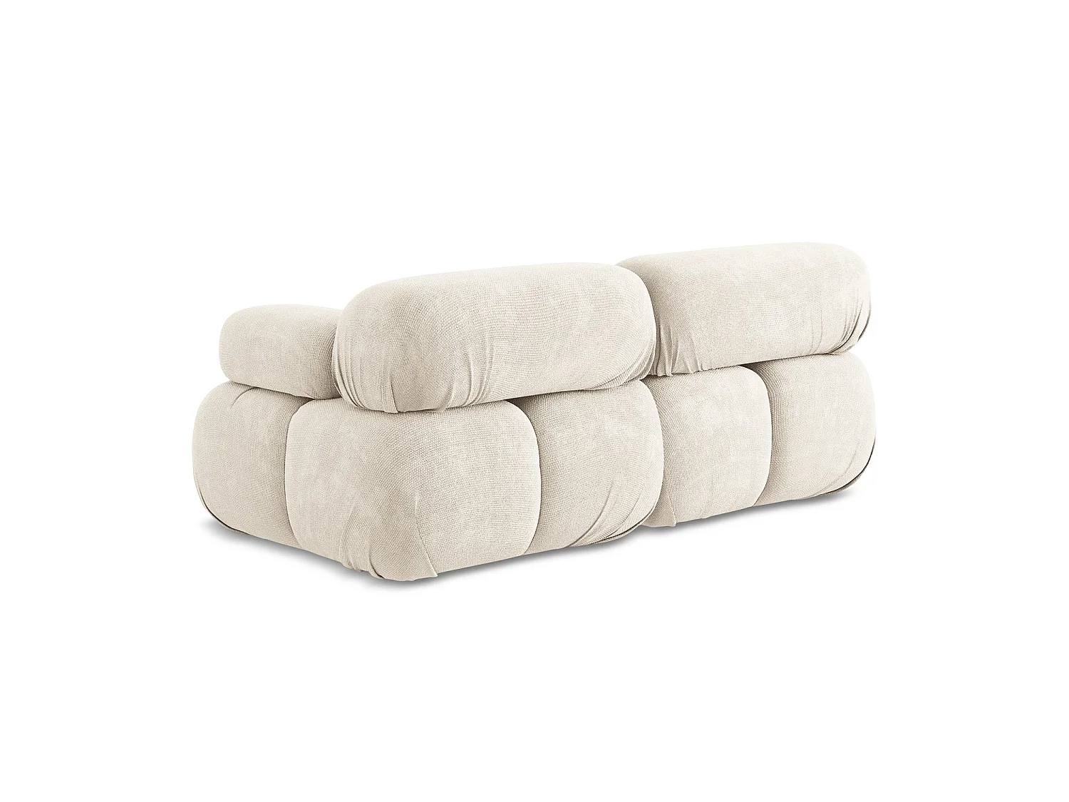 Modułowa sofa 2-osobowa - z tkaniny szenilowej - jasny beż - SANREMO
