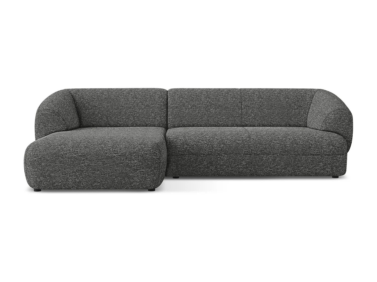 Canapé d'angle 3 places modulaire gauche en Strukturstoff - gris foncé - MOANA