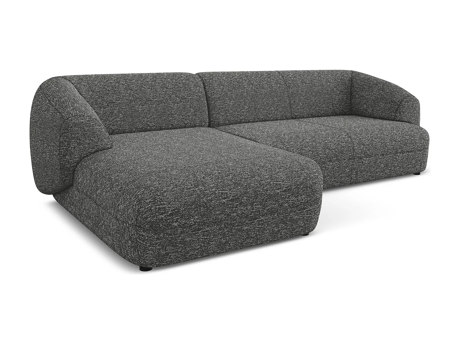 Canapé d'angle 3 places modulaire gauche en Strukturstoff - gris foncé - MOANA