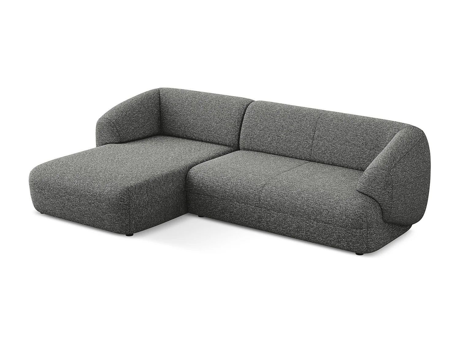 Canapé d'angle 3 places modulaire gauche en Strukturstoff - gris foncé - MOANA