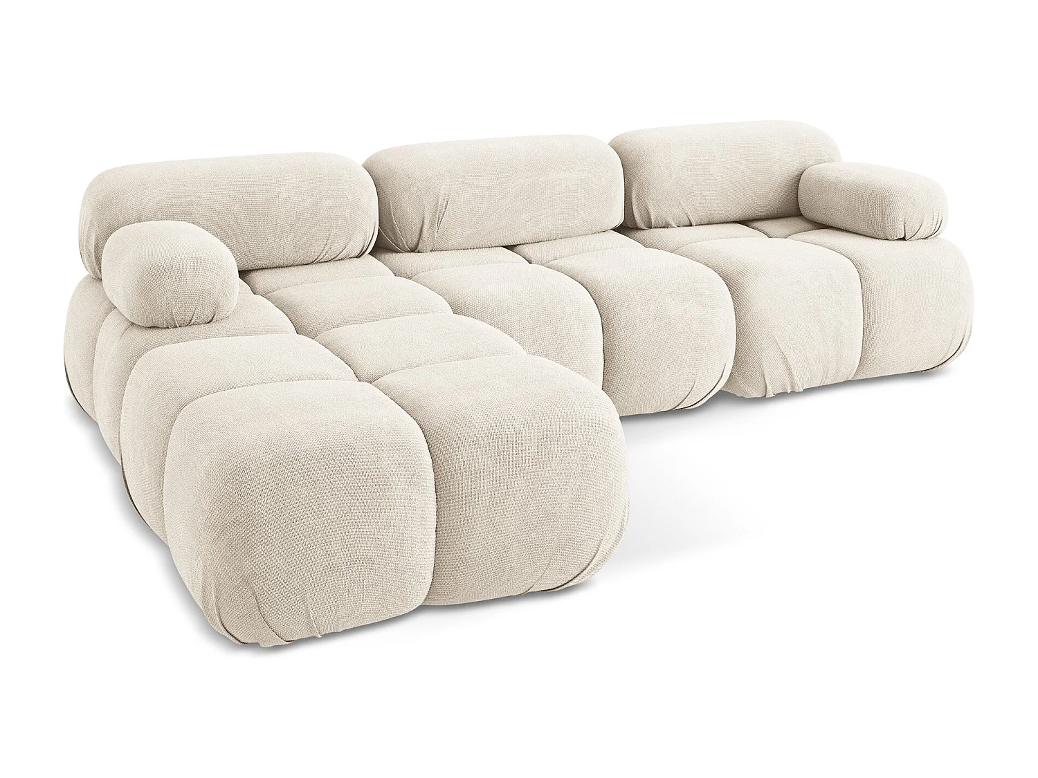 Modulares Ecksofa Beidseitig - Reversibel - Chenille - Hell beige - LOKUA