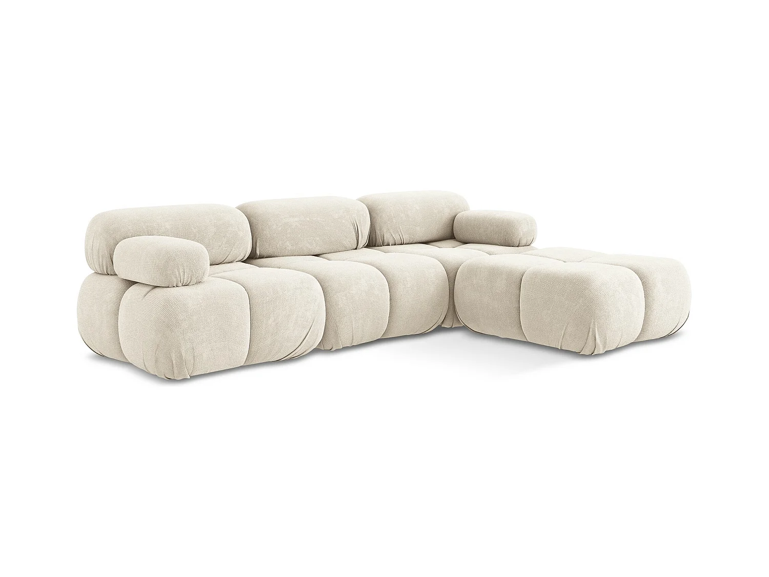 Modulares Ecksofa Beidseitig - Reversibel - Chenille - Hell beige - LOKUA