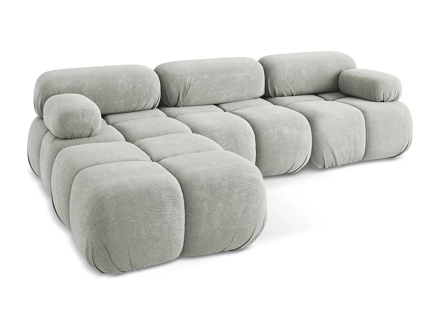 Modulares Ecksofa Beidseitig - Reversibel - Chenille - Hellgrau - LOKUA