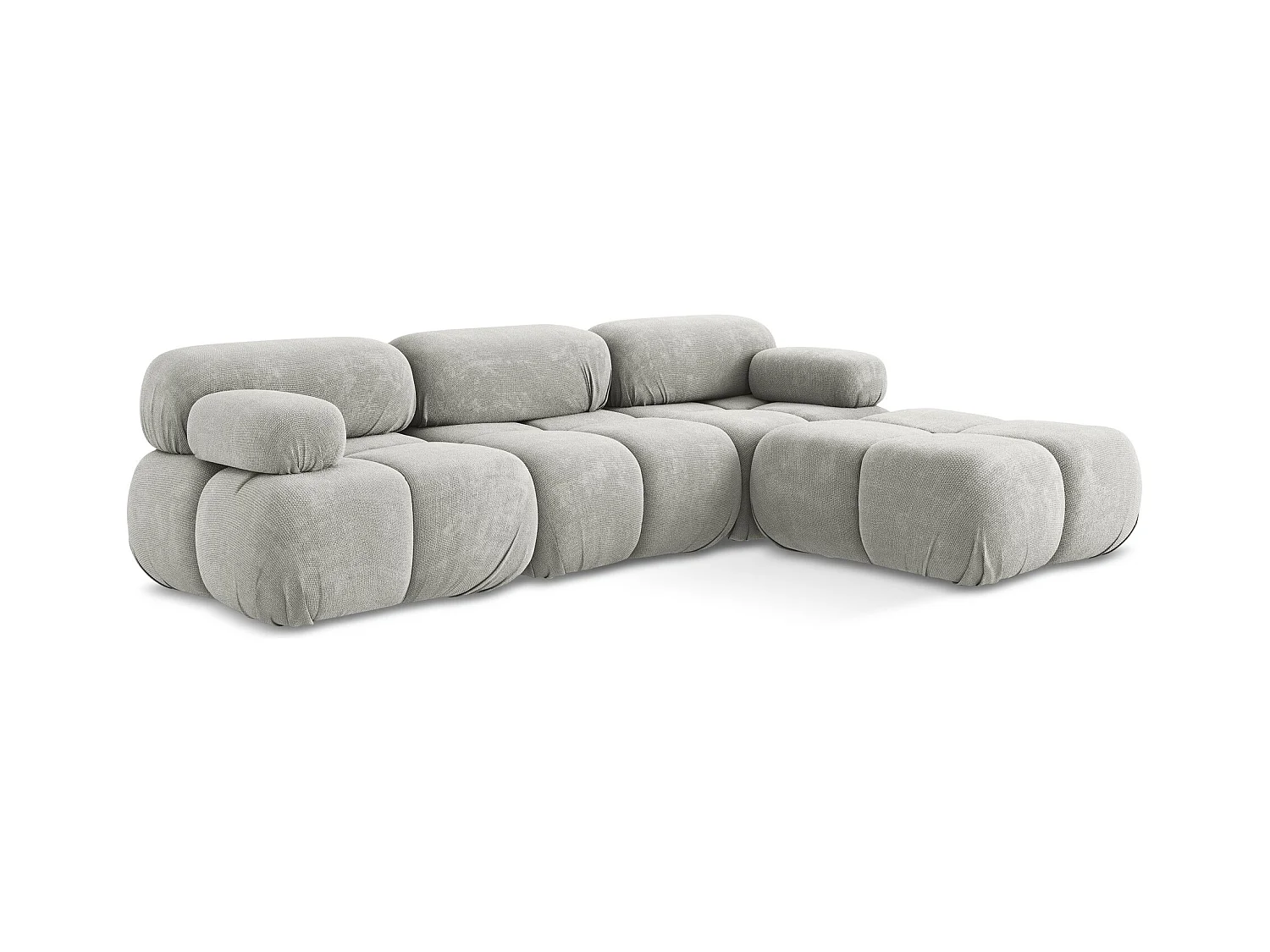 Modulares Ecksofa Beidseitig - Reversibel - Chenille - Hellgrau - LOKUA