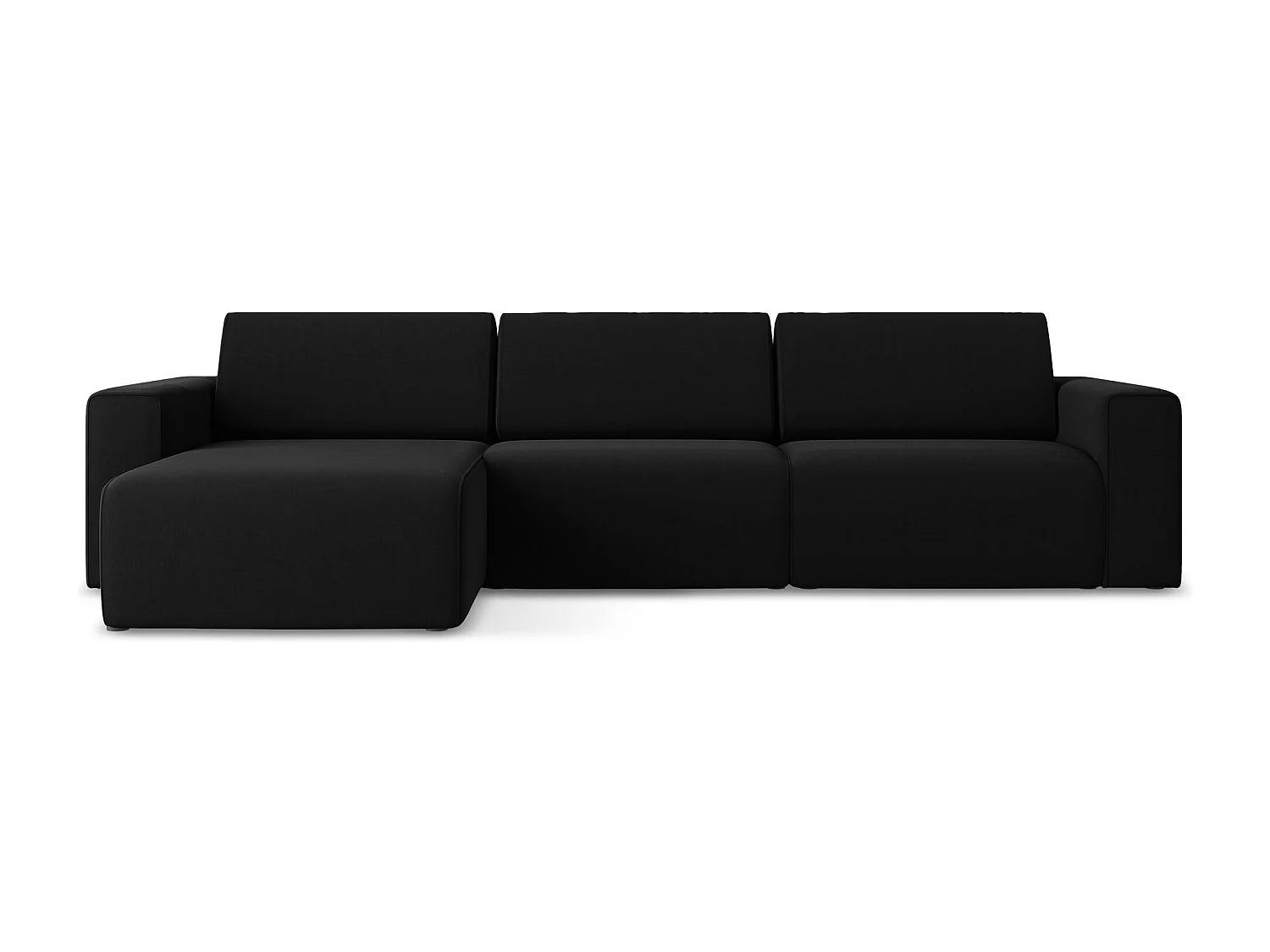 Modulares Ecks Sofa M links - Links - Samt - Schwarz - KALEA