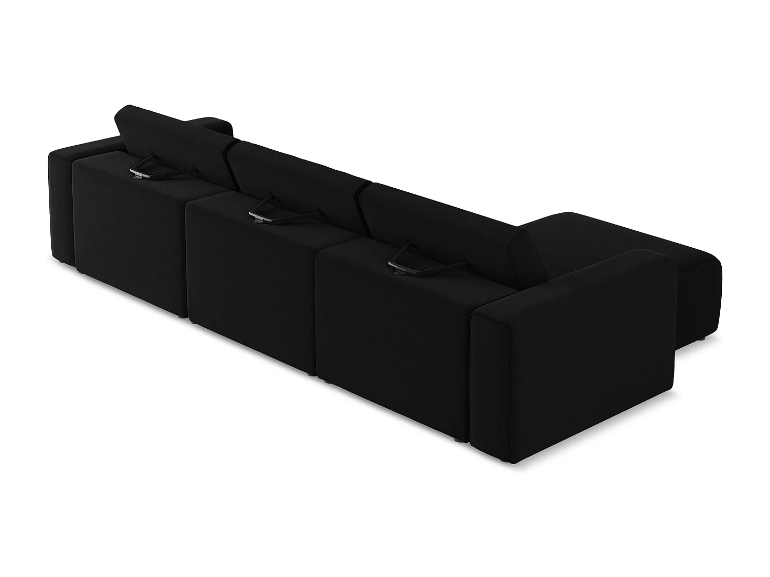 Modulares Ecks Sofa M links - Links - Samt - Schwarz - KALEA