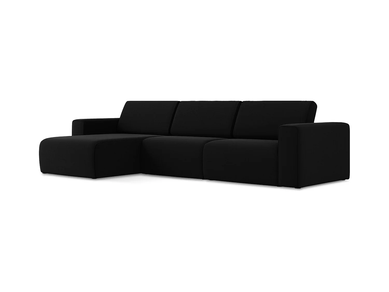 Modulares Ecks Sofa M links - Links - Samt - Schwarz - KALEA