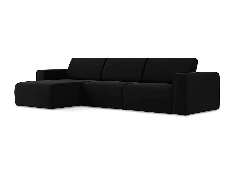 Modulares Ecks Sofa M links - Links - Samt - Schwarz - KALEA