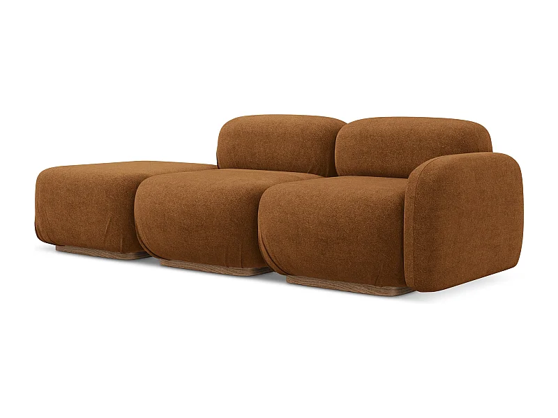 Driezits modulaire bank links van terracotta bouclé - AILANI