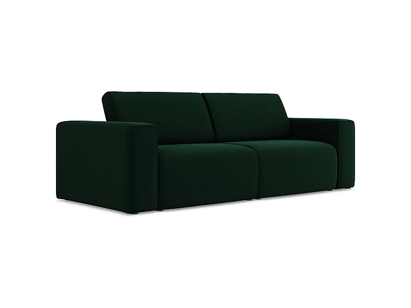 Modulares 3-Sitzer Sofa - - Samt - Flaschengrün - KALEA