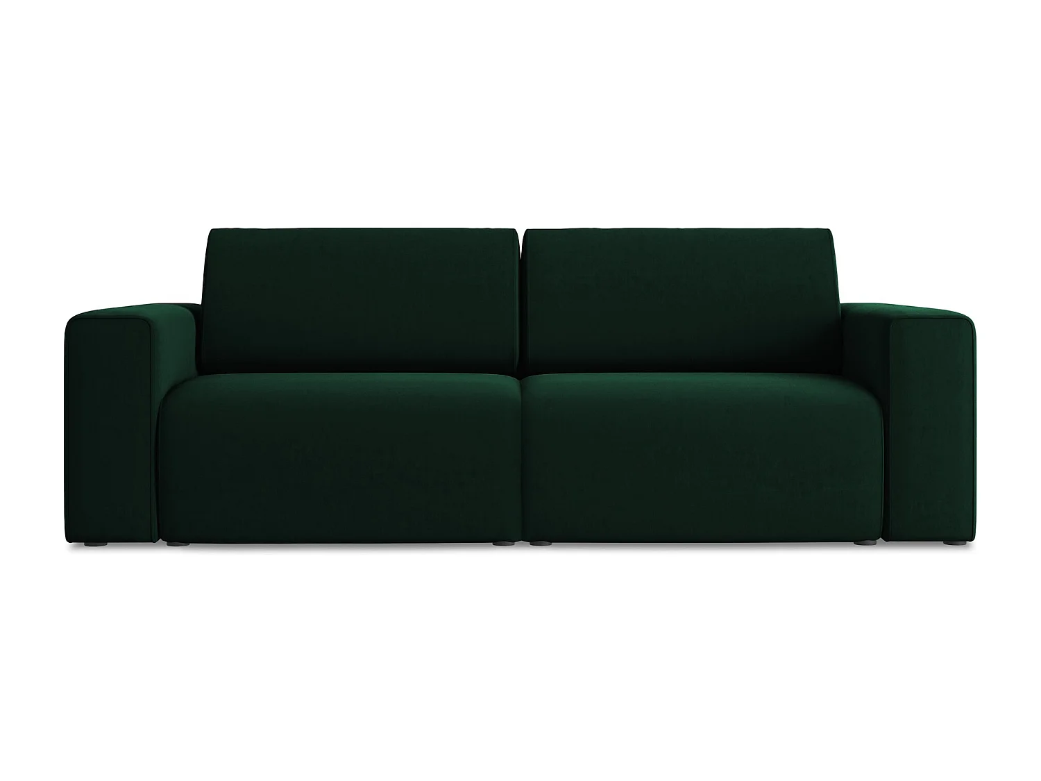 Modulares 3-Sitzer Sofa - - Samt - Flaschengrün - KALEA