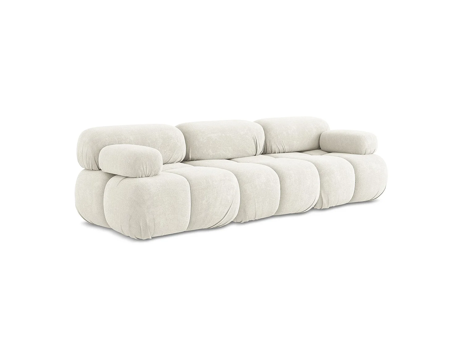 Canapé modulable 3 places en tissu chenille - blanc - SANREMO
