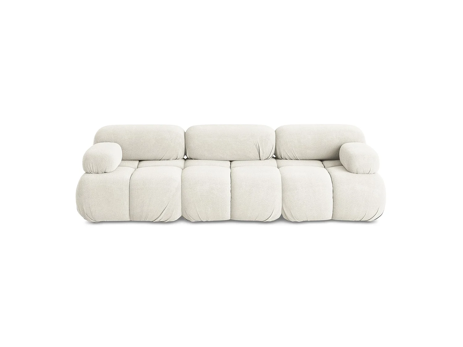 Canapé modulable 3 places en tissu chenille - blanc - SANREMO
