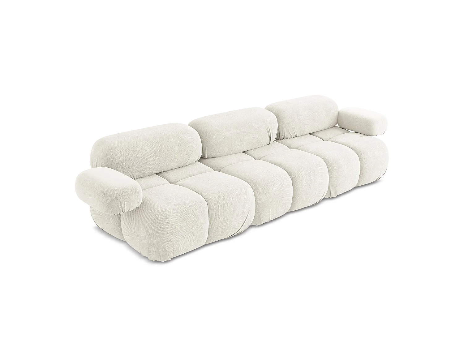 Canapé modulable 3 places en tissu chenille - blanc - SANREMO