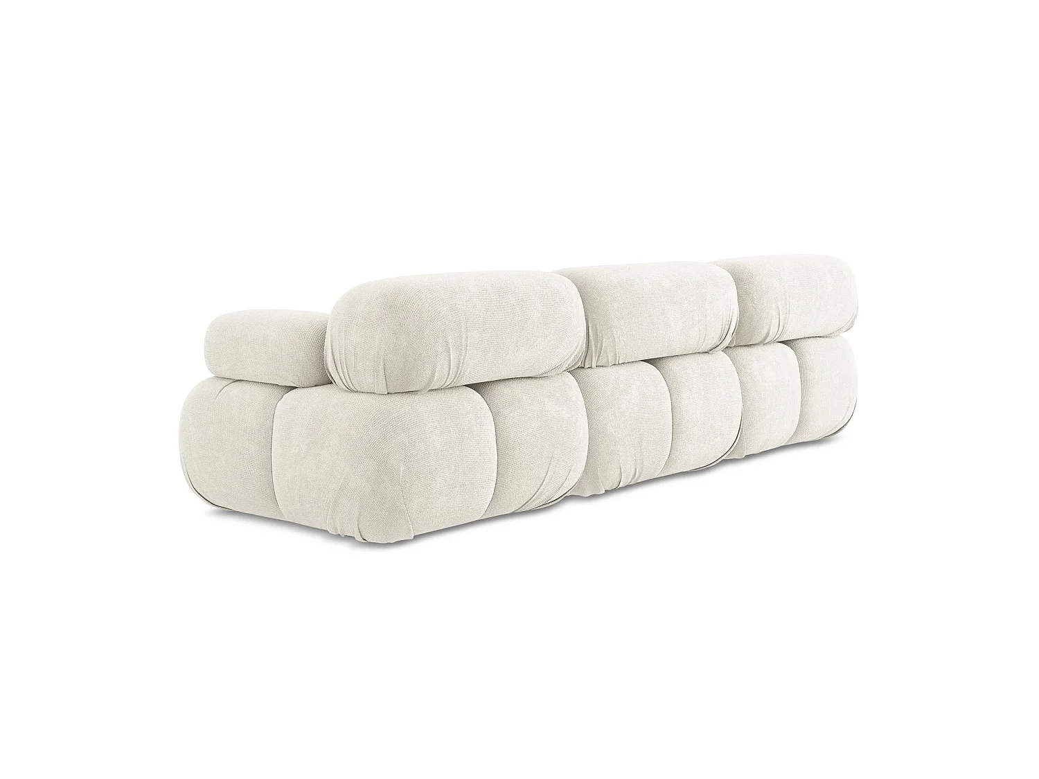 Canapé modulable 3 places en tissu chenille - blanc - SANREMO