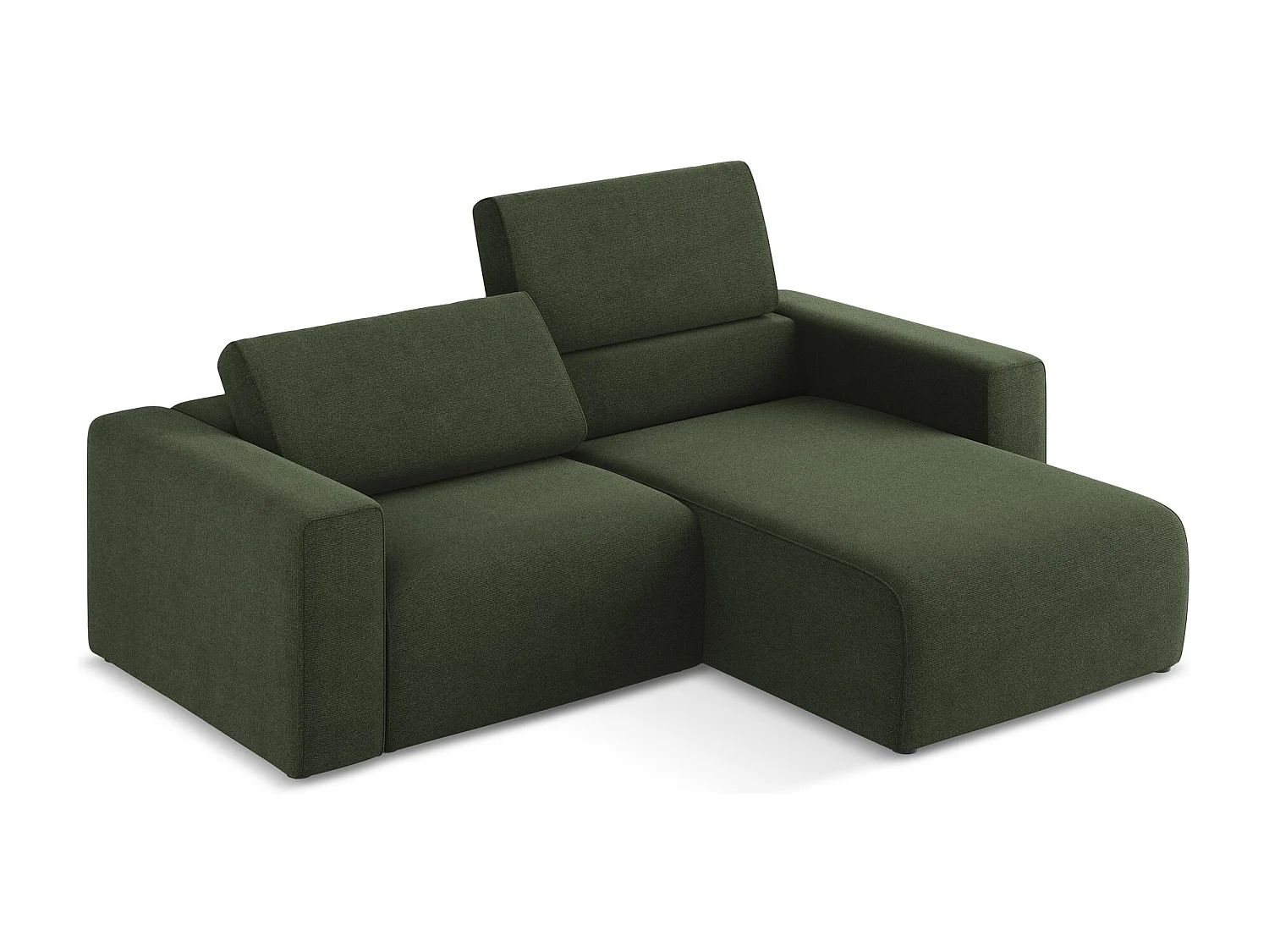 Modulaire hoekbank rechts van olijf textuurstof - KALEA