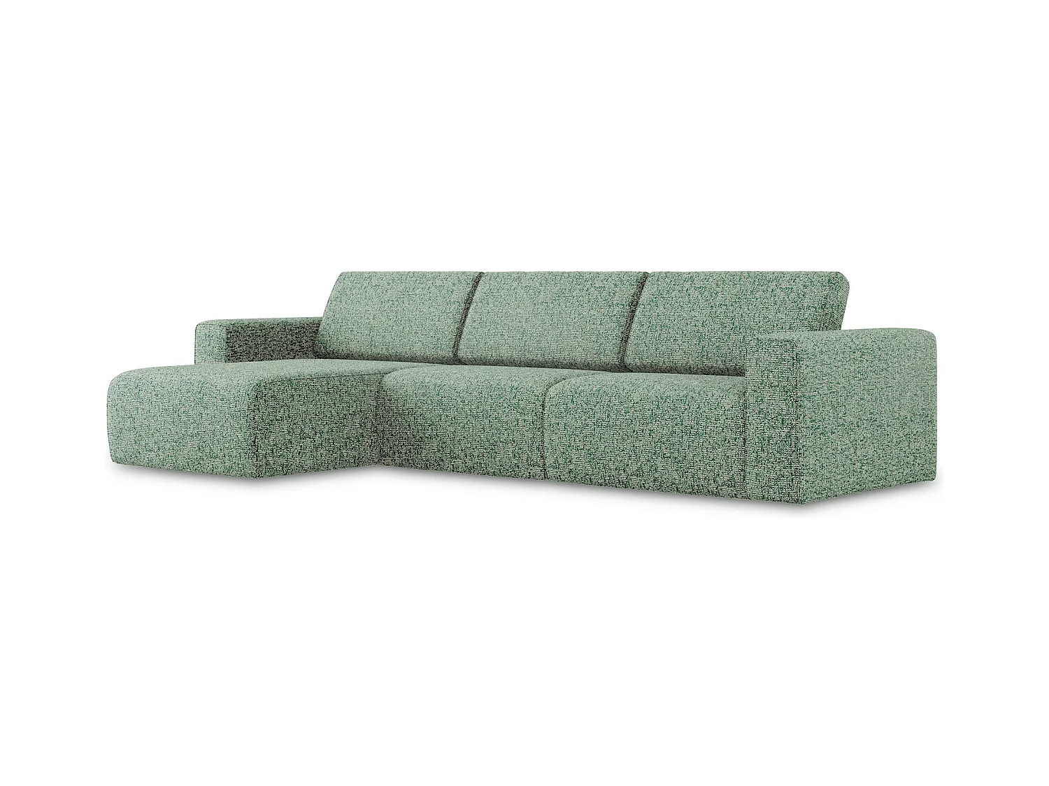 Modulares Ecks Sofa M links - Links - Strukturstoff - Hellgrün - KALEA