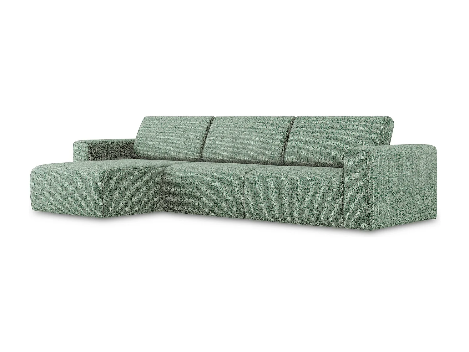 Canapé modulable d’angle M gauche en Strukturstoff - vert clair - KALEA