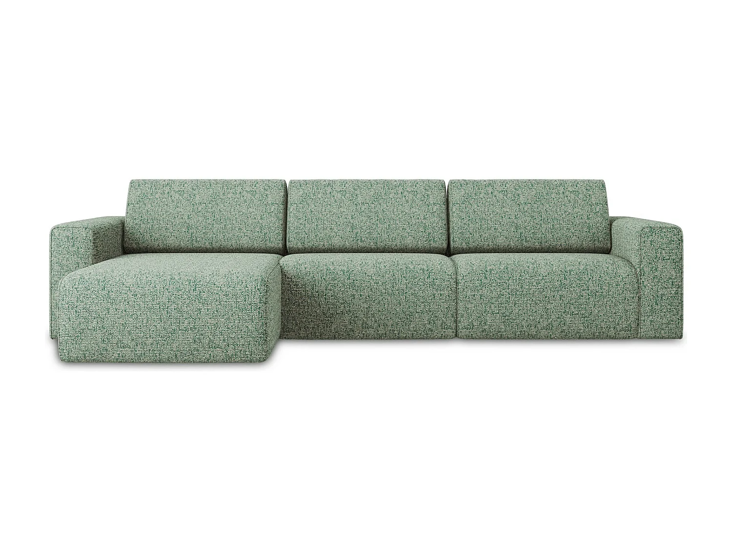 Canapé modulable d’angle M gauche en Strukturstoff - vert clair - KALEA