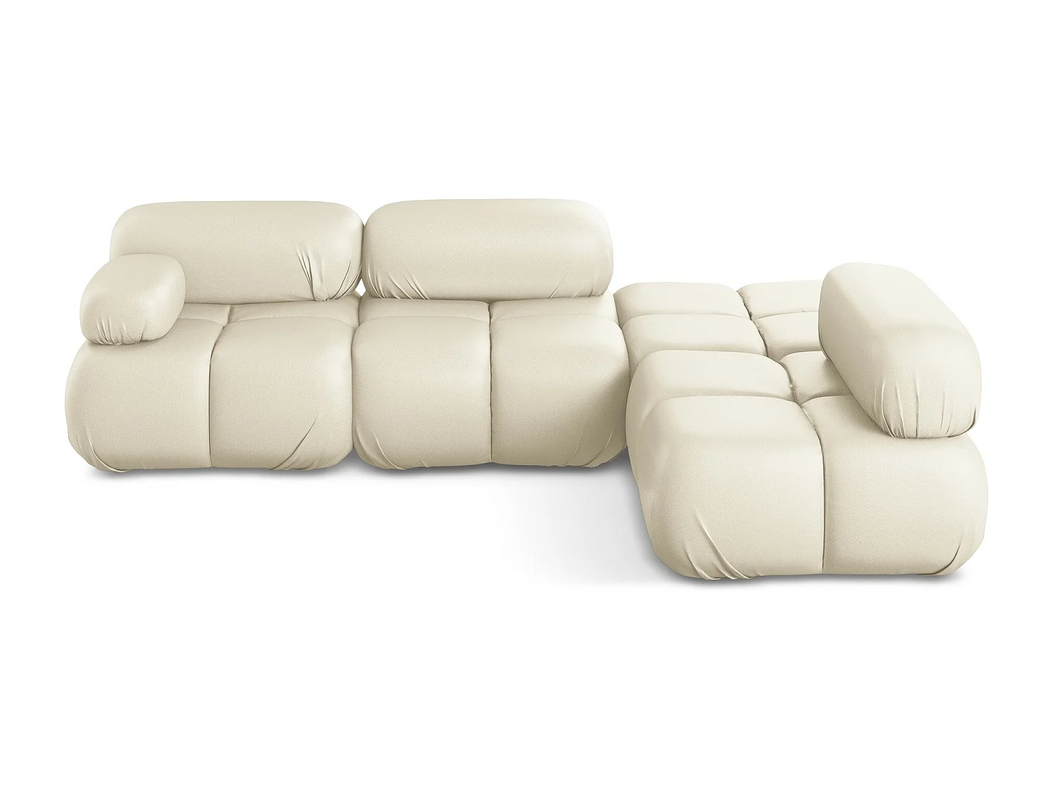 Canapé d'angle modulaire droit en Cuir artificiel - beige clair - LOKUA