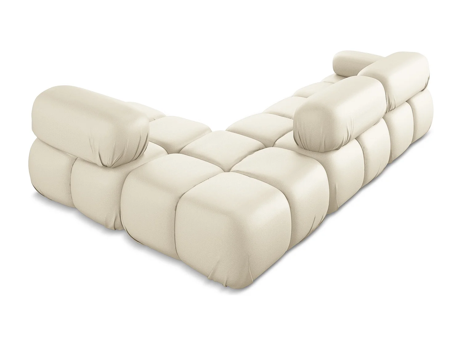 Canapé d'angle modulaire droit en Cuir artificiel - beige clair - LOKUA