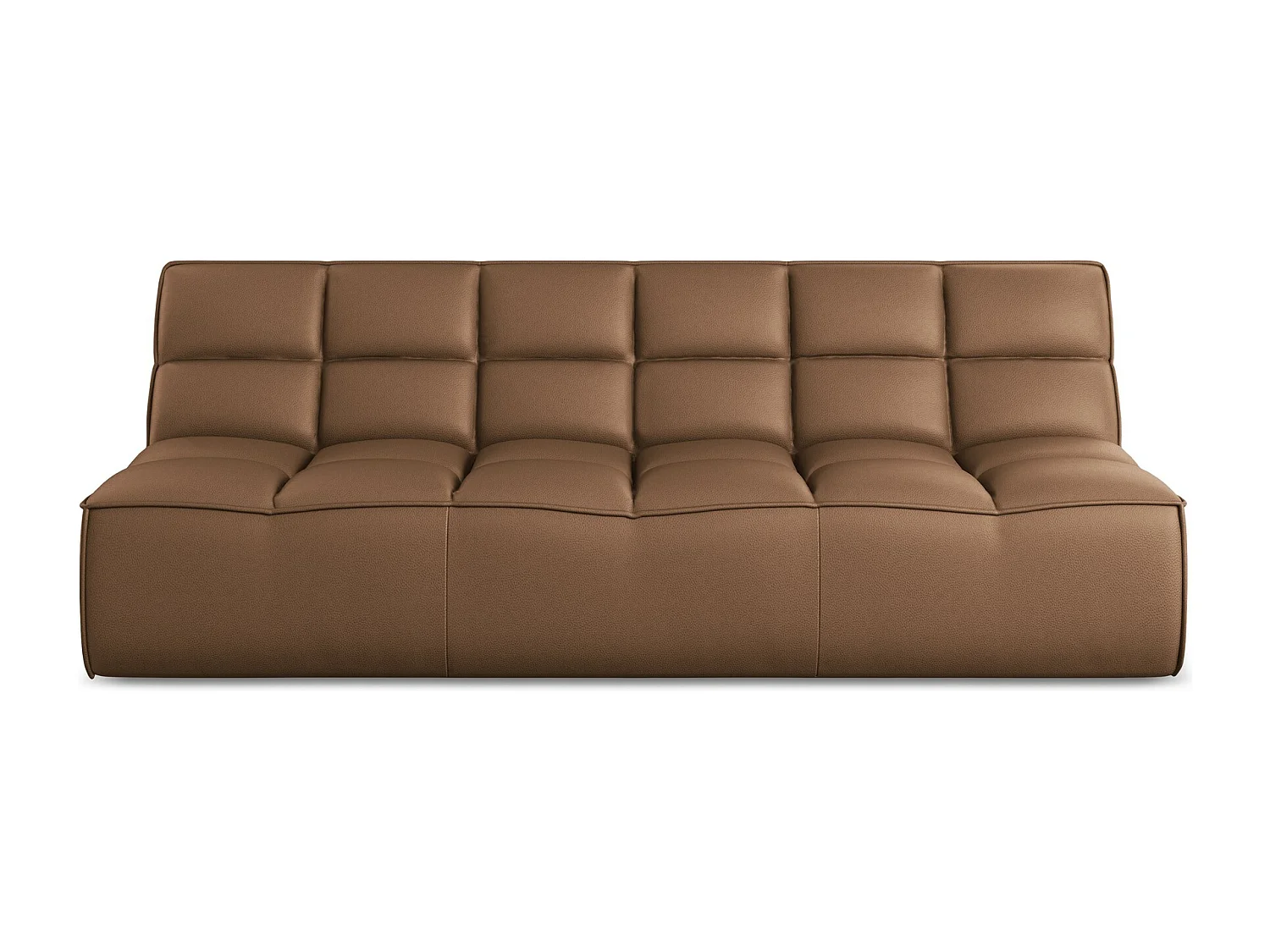 Canapé modulable 3 places en Cuir artificiel - chocolat - KALAI