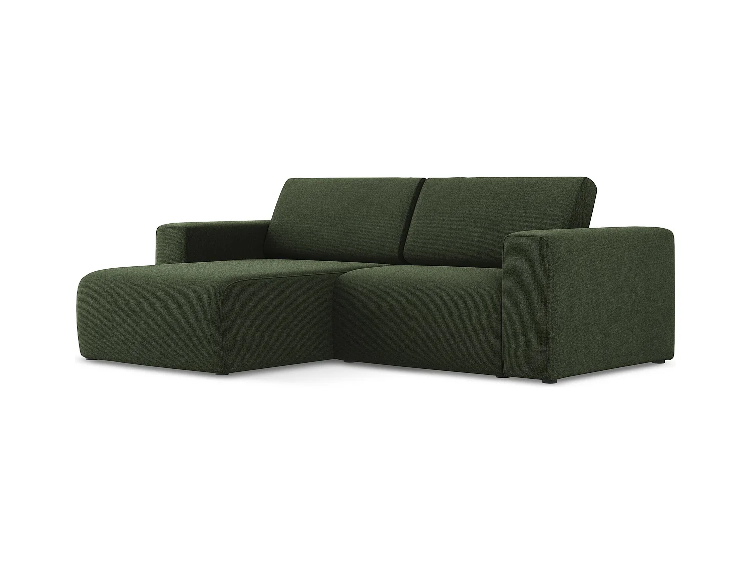 Canapé modulable d’angle S gauche en Strukturstoff - olive - KALEA