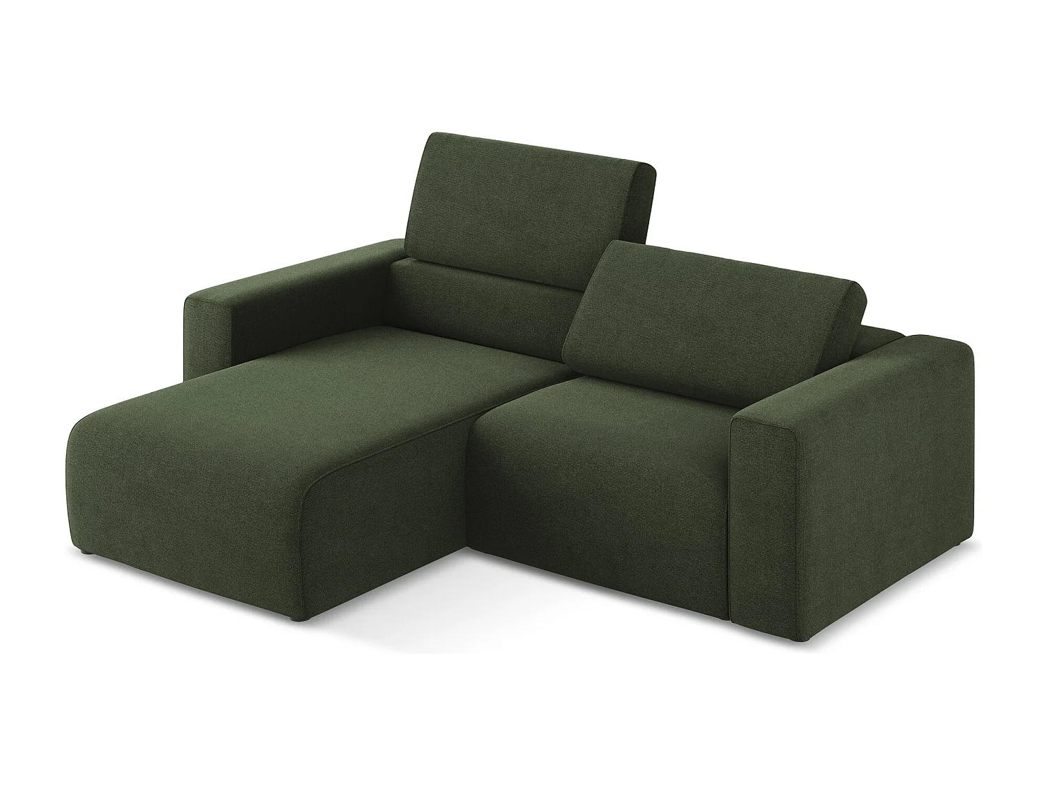 Canapé modulable d’angle S gauche en Strukturstoff - olive - KALEA