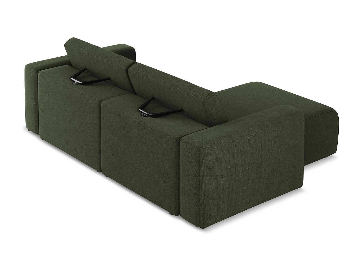 Canapé modulable d’angle S gauche en Strukturstoff - olive - KALEA