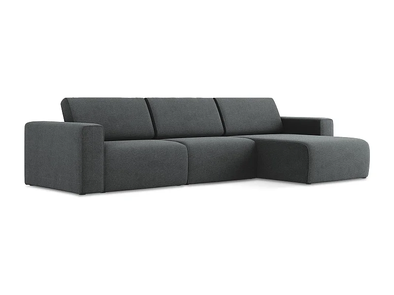 Canapé modulable d’angle M droit en Strukturstoff - gris - KALEA