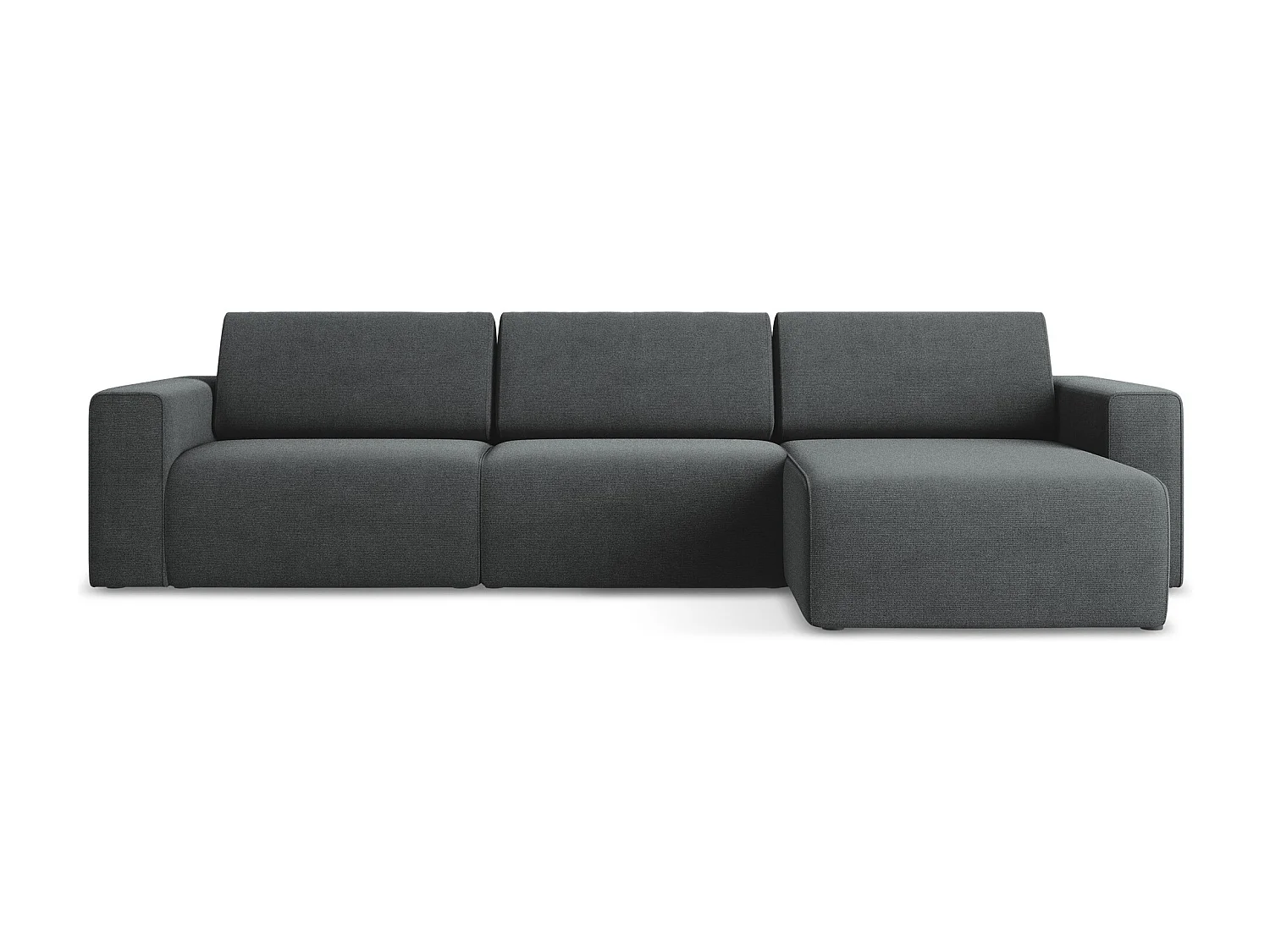 Modulaire hoekbank M rechts van grijs textuurstof - KALEA