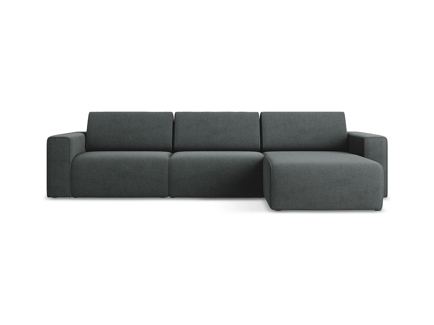 Modulaire hoekbank M rechts van grijs textuurstof - KALEA