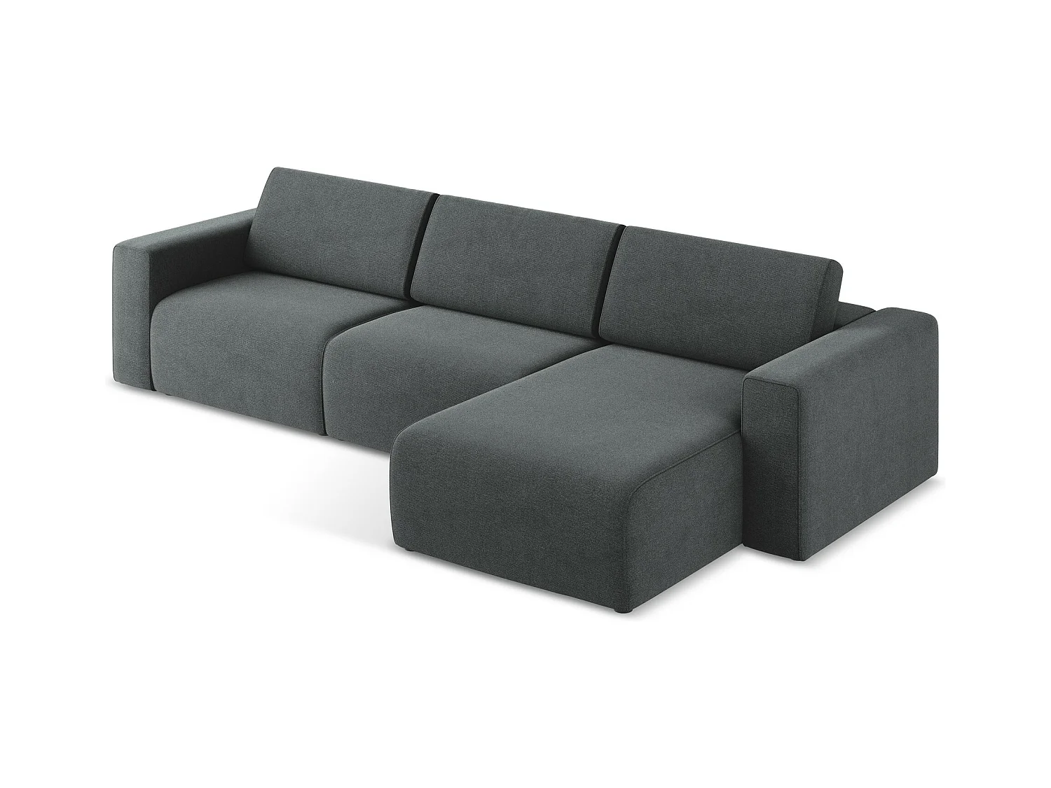 Modulaire hoekbank M rechts van grijs textuurstof - KALEA