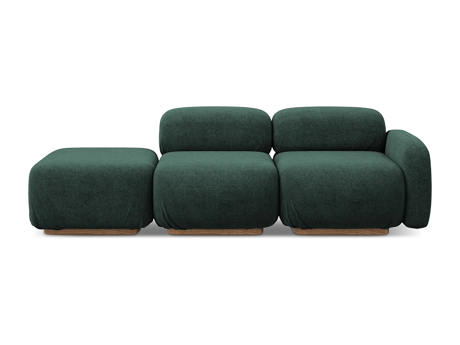 3-Sitzer Modulares Sofa Links - / - Bouclé - Flaschengrün - AILANI