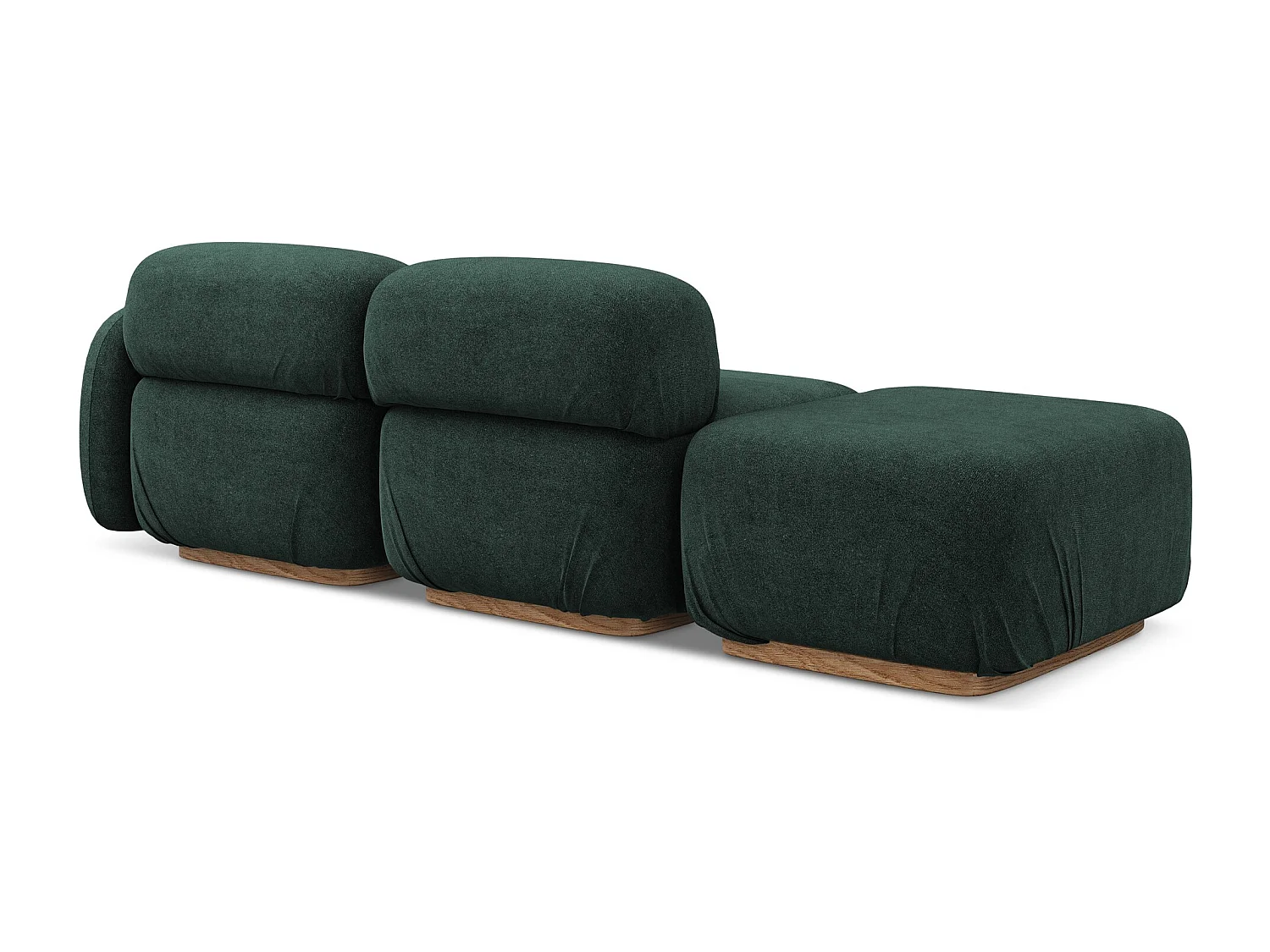 3-Sitzer Modulares Sofa Links - / - Bouclé - Flaschengrün - AILANI
