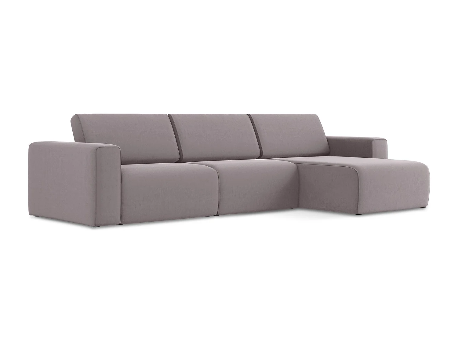 Modulares Ecks Sofa M rechts - Rechts - Samt - Lavendel - KALEA