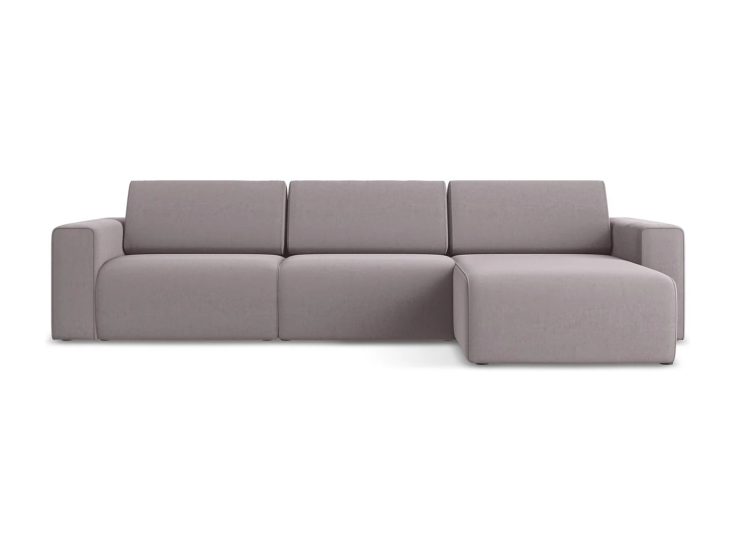 Modulares Ecks Sofa M rechts - Rechts - Samt - Lavendel - KALEA