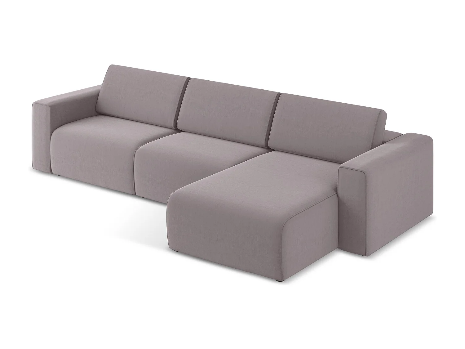 Modulares Ecks Sofa M rechts - Rechts - Samt - Lavendel - KALEA