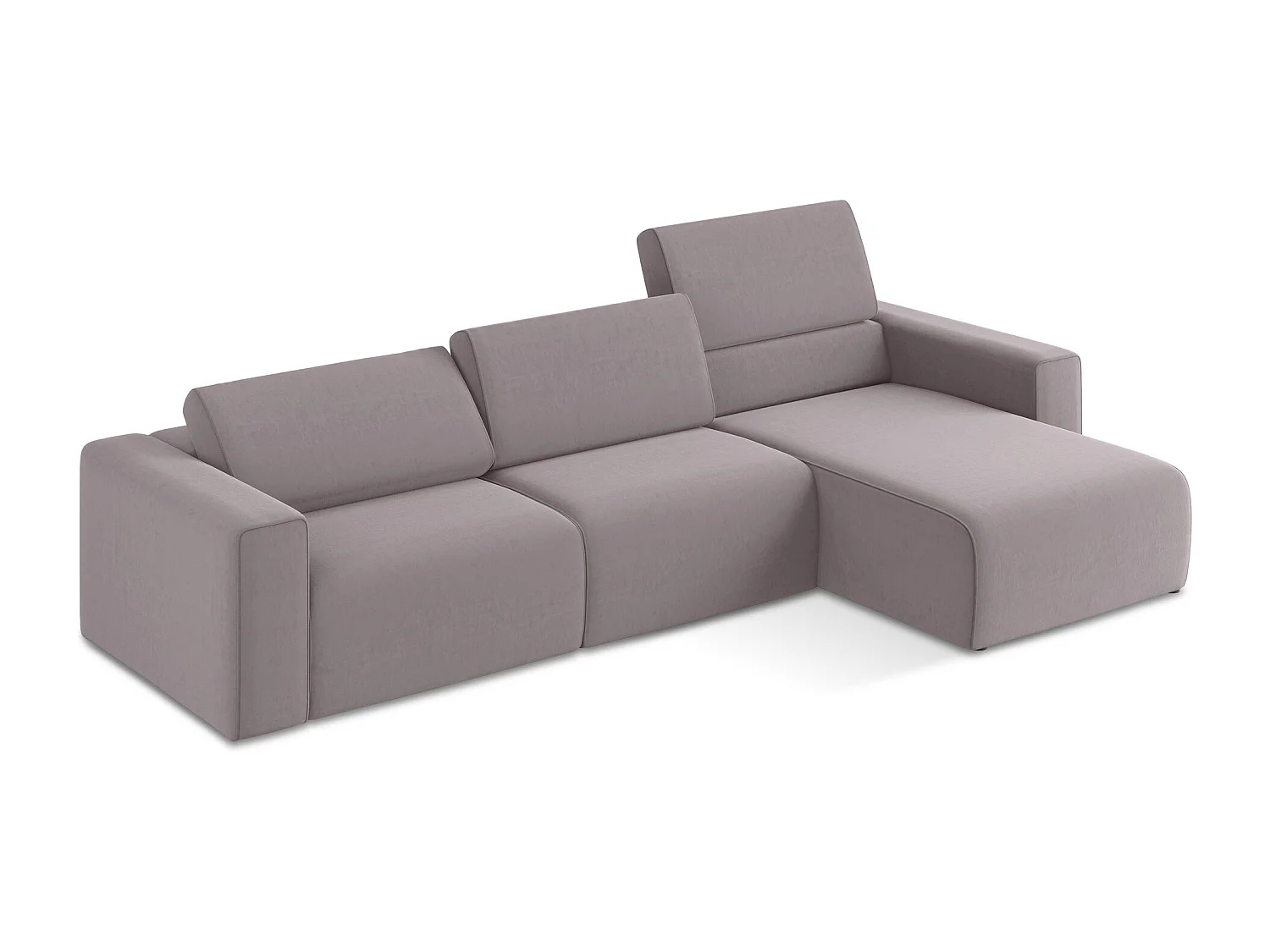 Modulares Ecks Sofa M rechts - Rechts - Samt - Lavendel - KALEA