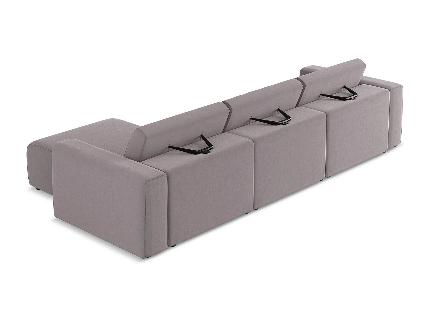Modulares Ecks Sofa M rechts - Rechts - Samt - Lavendel - KALEA