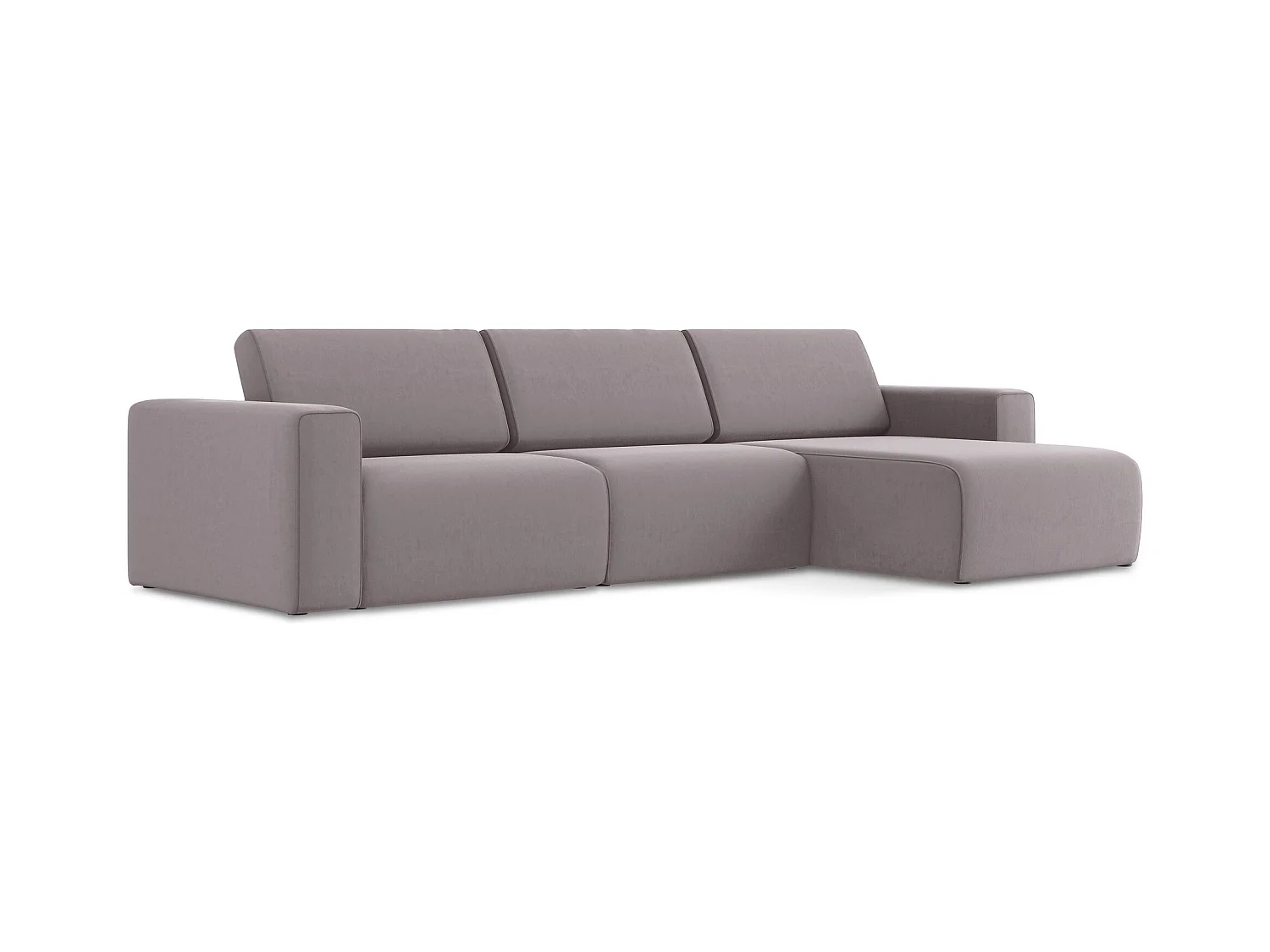 Modulares Ecks Sofa M rechts - Rechts - Samt - Lavendel - KALEA