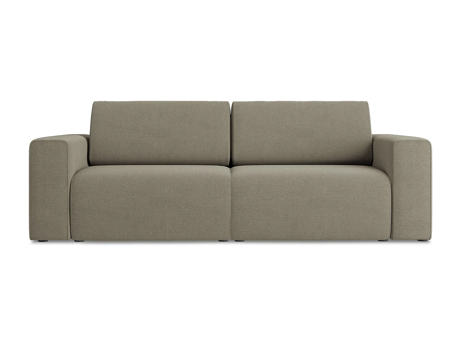 Driezits modulaire bank van donkerbeige textuurstof - KALEA